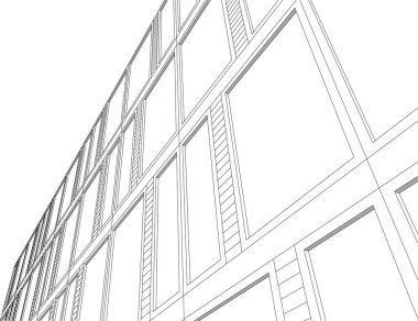 Mimari sanat konseptinde soyut çizgiler, minimum geometrik şekiller. 