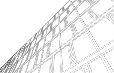 Mimari sanat konseptinde soyut çizgiler, minimum geometrik şekiller. 