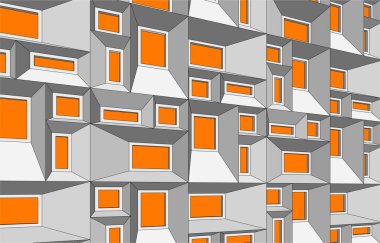 Mimari sanat konseptinde soyut çizgiler, minimum geometrik şekiller. 