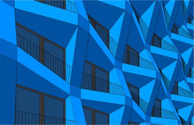 Mimari sanat konseptinde soyut çizgiler, minimum geometrik şekiller. 