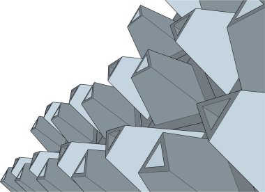 Mimari sanat konseptinde soyut çizgiler, minimum geometrik şekiller. 