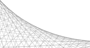 Mimari sanat konseptinde soyut çizgiler, minimum geometrik şekiller. 