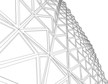 Mimari sanat konseptinde soyut çizgiler, minimum geometrik şekiller. 