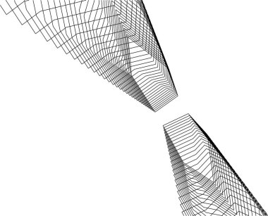 Mimari sanat konseptinde soyut çizgiler, minimum geometrik şekiller. 