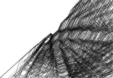 Mimari sanat konseptinde soyut çizgiler, minimum geometrik şekiller. 