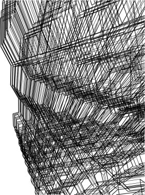Mimari sanat konseptinde soyut çizgiler, minimum geometrik şekiller. 