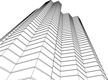 Mimari sanat konseptinde soyut çizgiler, minimum geometrik şekiller. 