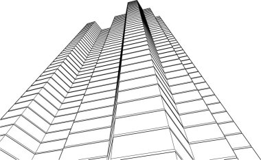 Mimari sanat konseptinde soyut çizgiler, minimum geometrik şekiller. 