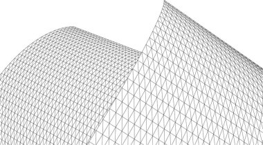 Mimari sanat konseptinde soyut çizgiler, minimum geometrik şekiller. 