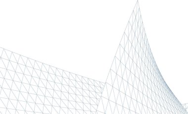 Mimari sanat konseptinde soyut çizgiler, minimum geometrik şekiller. 