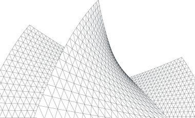 Mimari sanat konseptinde soyut çizgiler, minimum geometrik şekiller. 