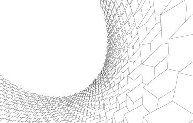 Mimari sanat konseptinde soyut çizgiler, minimum geometrik şekiller. 