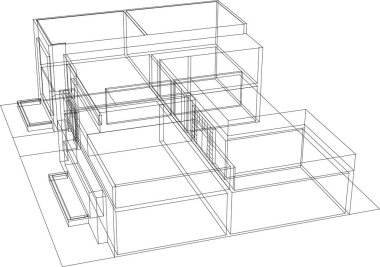 Mimari sanat konseptinde soyut çizgiler, minimum geometrik şekiller. 