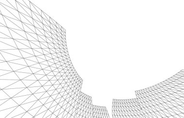 Mimari sanat konseptinde soyut çizgiler, minimum geometrik şekiller. 