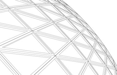 Mimari sanat konseptinde soyut çizgiler, minimum geometrik şekiller. 