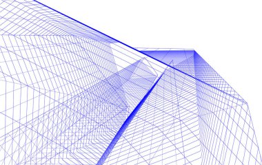 Mimari sanat konseptinde soyut çizgiler, minimum geometrik şekiller. 