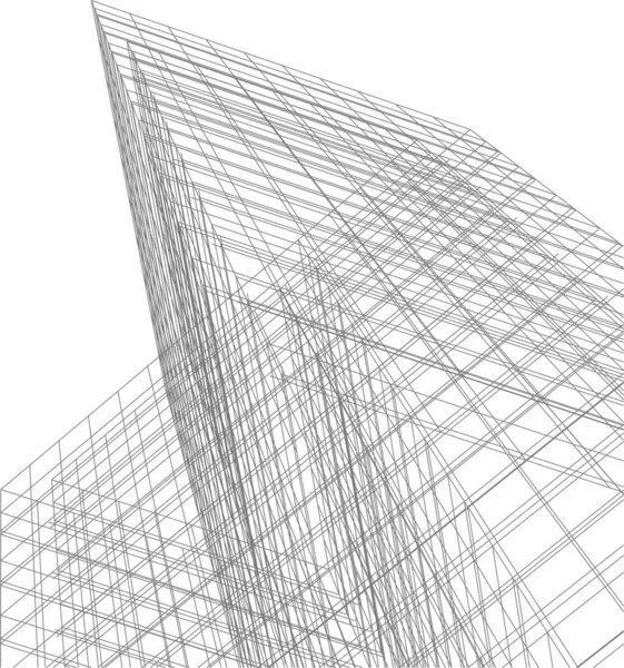 Abstrakte Zeichnungslinien Architektonischen Kunstkonzept Minimale Geometrische Formen — Stockvektor