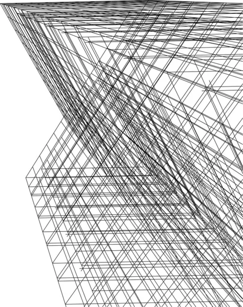 Linhas Abstratas Desenho Conceito Arte Arquitetônica Formas Geométricas Mínimas — Vetor de Stock