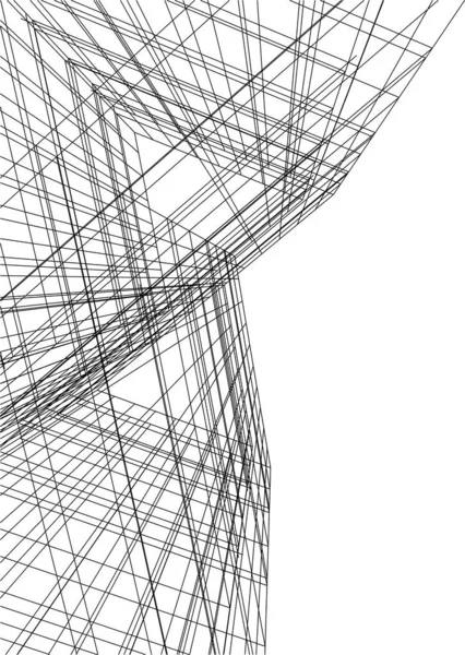 Linhas Abstratas Desenho Conceito Arte Arquitetônica Formas Geométricas Mínimas — Vetor de Stock