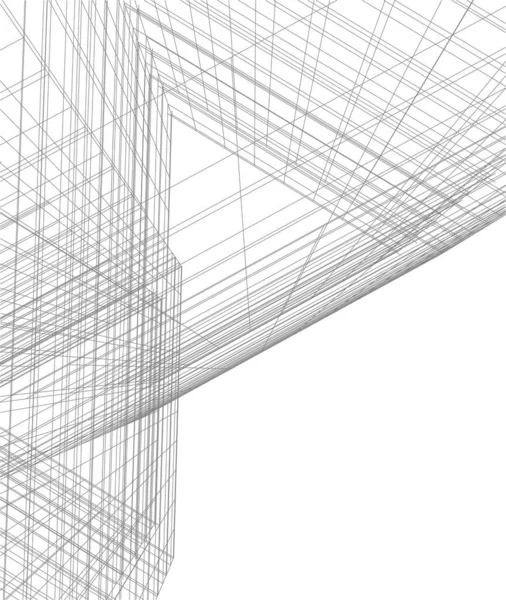 建築芸術の概念における抽象的な線や最小限の幾何学的形状 — ストックベクタ