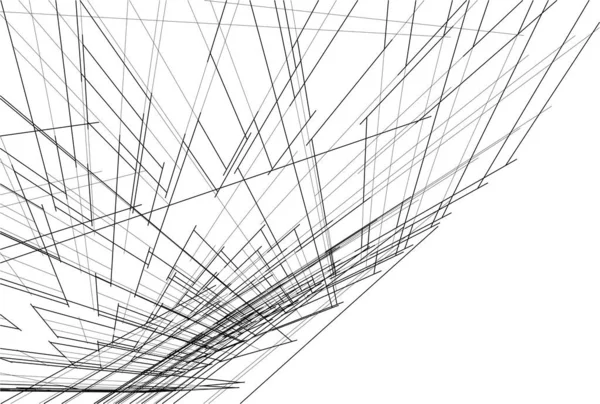 Abstracte Tekenlijnen Architectonisch Kunstconcept Minimale Geometrische Vormen — Stockvector