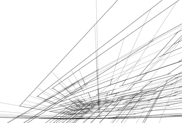 Абстрактные Чертежи Архитектурном Искусстве Минимальные Геометрические Формы — стоковый вектор