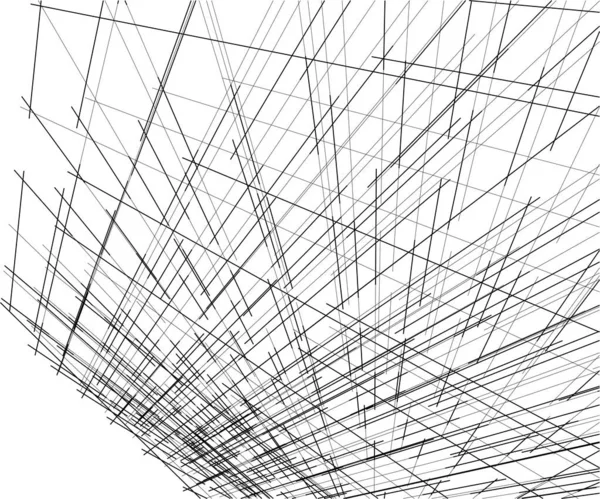 Abstracte Tekenlijnen Architectonisch Kunstconcept Minimale Geometrische Vormen — Stockvector