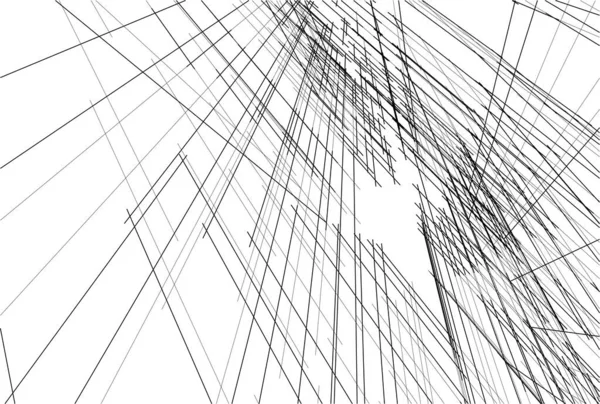 Lignes Dessin Abstraites Dans Concept Art Architectural Formes Géométriques Minimales — Image vectorielle