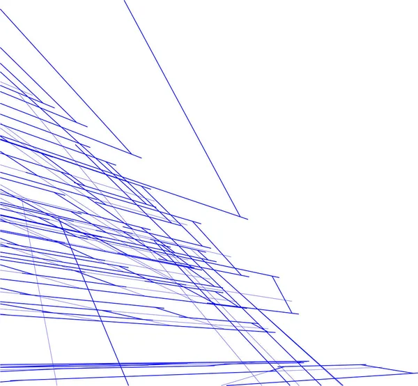 Líneas Abstractas Dibujo Concepto Arte Arquitectónico Formas Geométricas Mínimas — Vector de stock