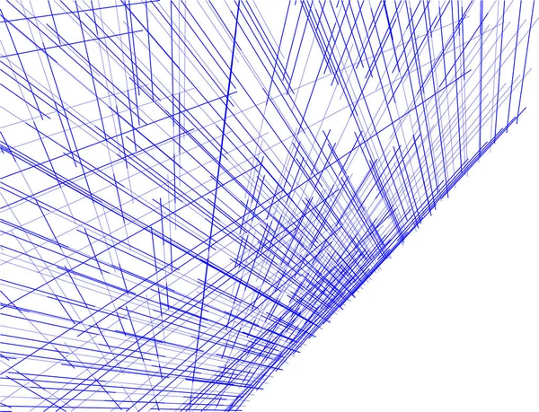 Líneas Abstractas Dibujo Concepto Arte Arquitectónico Formas Geométricas Mínimas — Vector de stock