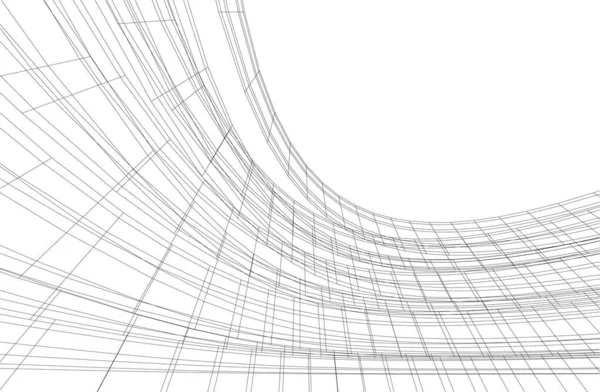 Linee Disegno Astratte Nel Concetto Arte Architettonica Forme Geometriche Minime — Vettoriale Stock