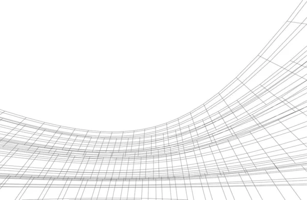 Linhas Abstratas Desenho Conceito Arte Arquitetônica Formas Geométricas Mínimas — Vetor de Stock