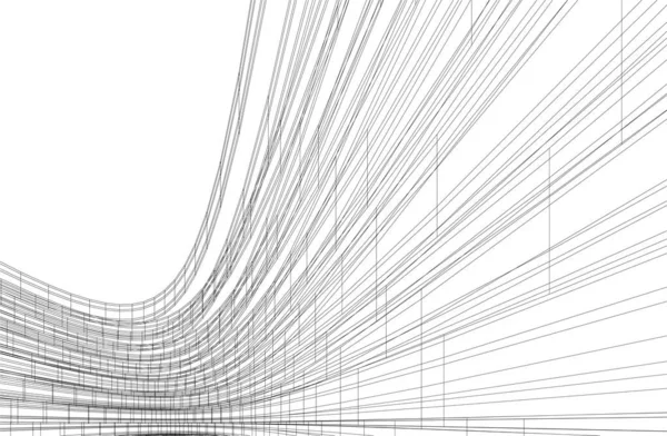 Abstracte Tekenlijnen Architectonisch Kunstconcept Minimale Geometrische Vormen — Stockvector