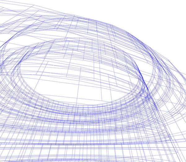 Líneas Abstractas Dibujo Concepto Arte Arquitectónico Formas Geométricas Mínimas — Vector de stock