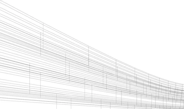 Linee Disegno Astratte Nel Concetto Arte Architettonica Forme Geometriche Minime — Vettoriale Stock