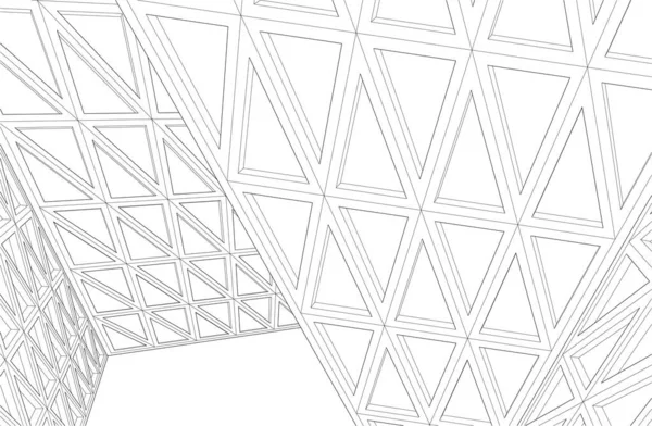 Abstrakte Zeichnungslinien Architektonischen Kunstkonzept Minimale Geometrische Formen — Stockvektor