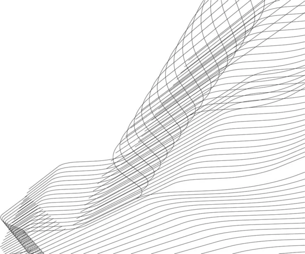 Linhas Abstratas Desenho Conceito Arte Arquitetônica Formas Geométricas Mínimas —  Vetores de Stock