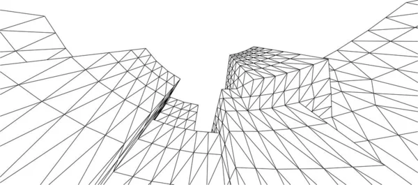 Linhas Abstratas Desenho Conceito Arte Arquitetônica Formas Geométricas Mínimas — Vetor de Stock