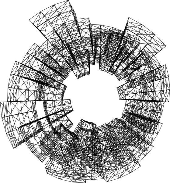 Linhas Abstratas Desenho Conceito Arte Arquitetônica Formas Geométricas Mínimas —  Vetores de Stock