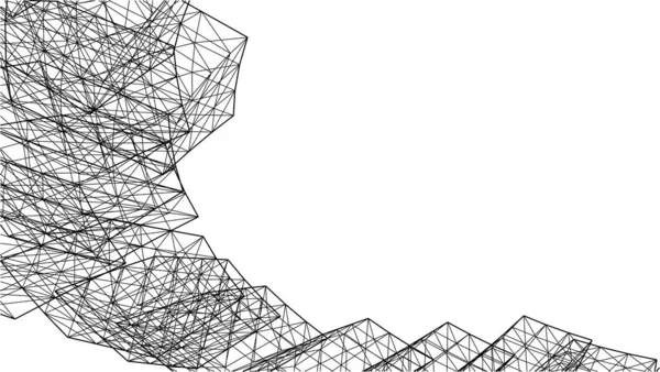 Linhas Abstratas Desenho Conceito Arte Arquitetônica Formas Geométricas Mínimas — Vetor de Stock