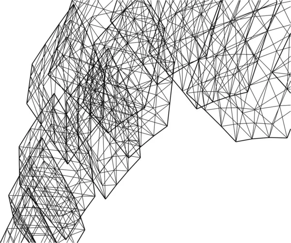 Linhas Abstratas Desenho Conceito Arte Arquitetônica Formas Geométricas Mínimas — Vetor de Stock