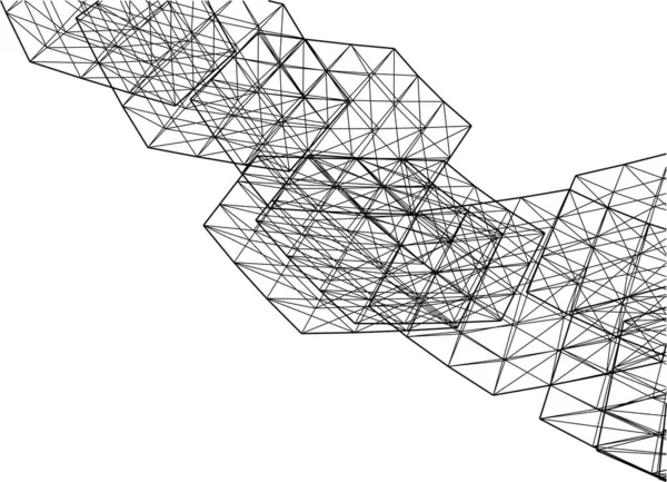 Líneas Abstractas Dibujo Concepto Arte Arquitectónico Formas Geométricas Mínimas — Vector de stock