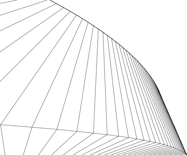 Abstrakta Teckningslinjer Arkitektonisk Konst Koncept Minimala Geometriska Former — Stock vektor