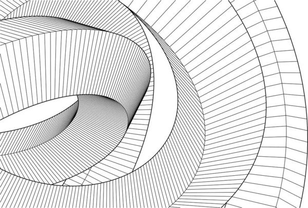 Elvont Rajzvonalak Építészeti Képzőművészetben Minimális Geometriai Formák — Stock Vector