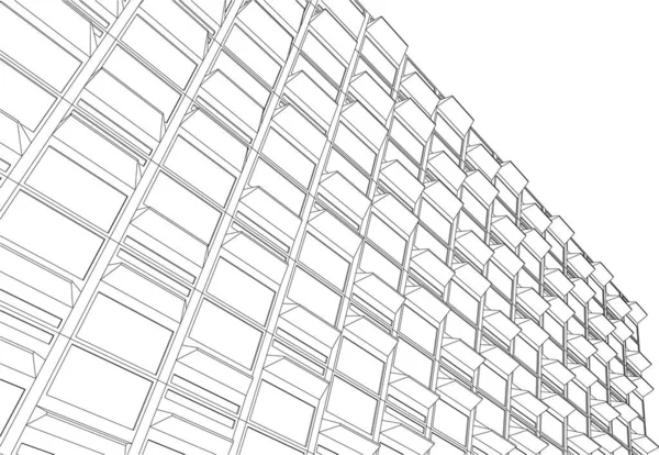 Linhas Abstratas Desenho Conceito Arte Arquitetônica Formas Geométricas Mínimas —  Vetores de Stock