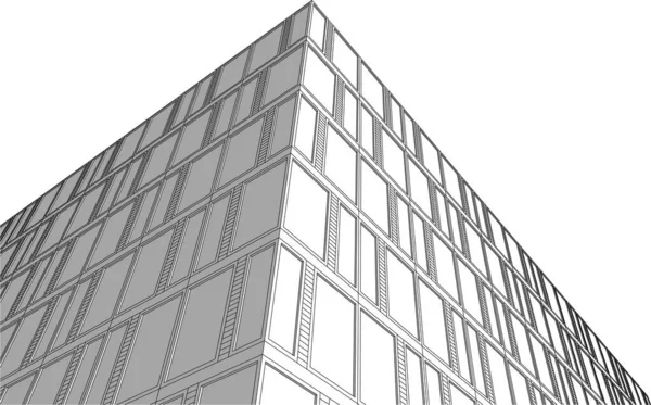 建築芸術の概念における抽象的な線や最小限の幾何学的形状 — ストックベクタ