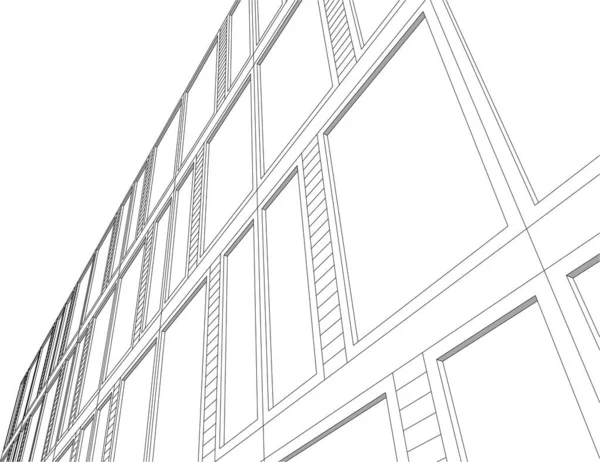 Lignes Dessin Abstraites Dans Concept Art Architectural Formes Géométriques Minimales — Image vectorielle