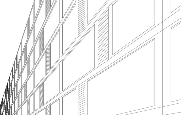 建築芸術の概念における抽象的な線や最小限の幾何学的形状 — ストックベクタ