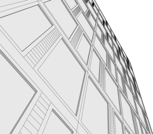 Linhas Abstratas Desenho Conceito Arte Arquitetônica Formas Geométricas Mínimas —  Vetores de Stock