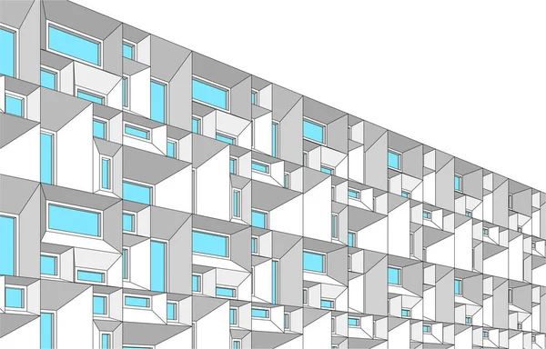 Abstracte Tekenlijnen Architectonisch Kunstconcept Minimale Geometrische Vormen — Stockvector